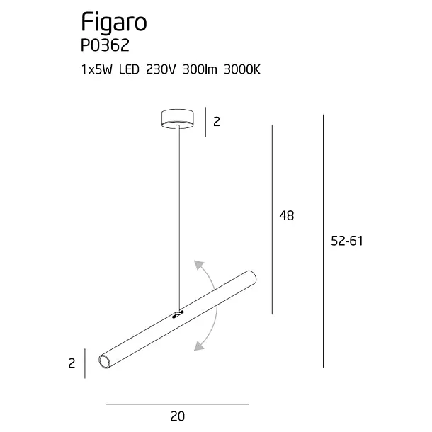 MAXLIGHT Figaro lampa wisząca czarna P0362