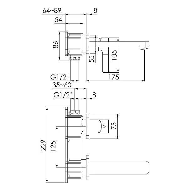 Steinberg 230 bateria umywalkowa podtynkowa chrom 23018043