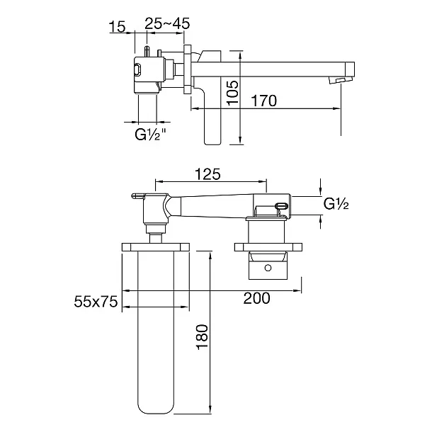 2Steinberg 230 bateria umywalkowa podtynkowa chrom 301800