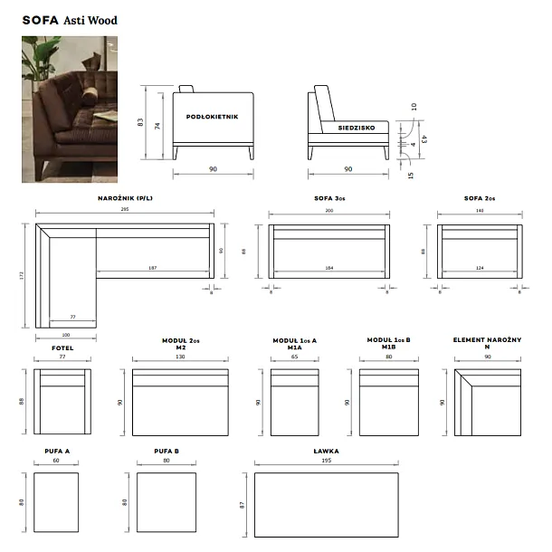 MAXLIVING ASTII WOOD FOTEL