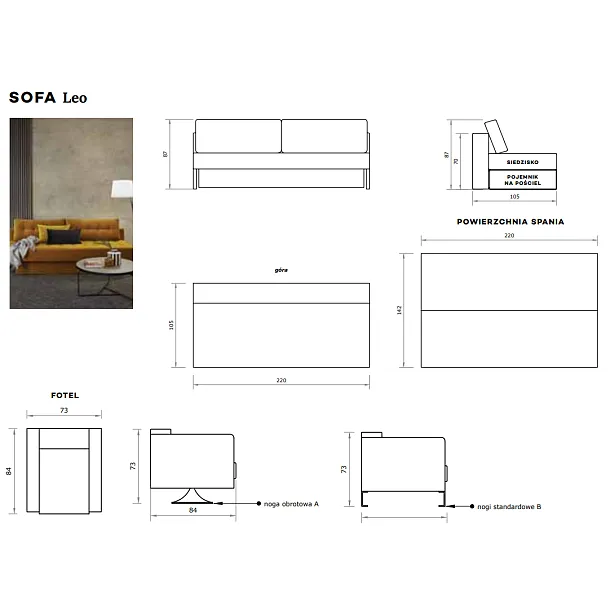 Maxliving Leo sofa rozkładana