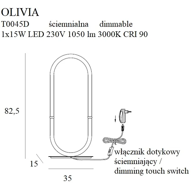 MAXLIGHT T0045D LAMPA STOŁOWA OLIVIA
