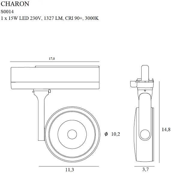Lampa Do Szynoprzewodu Charon Czarna od Maxlight
