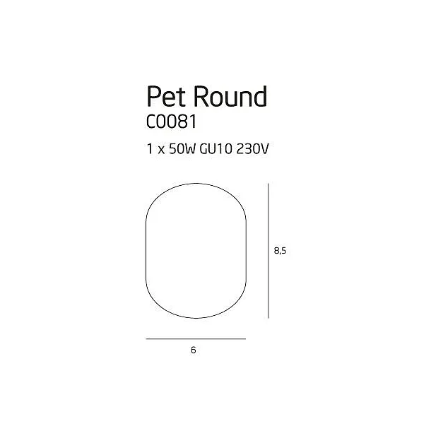 MAXLIGHT Pet Round plafon chromowany C0081