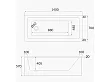 Mobi Borneo slim wanna akrylowa prostokątna z nogami 140x70cm MF530WL