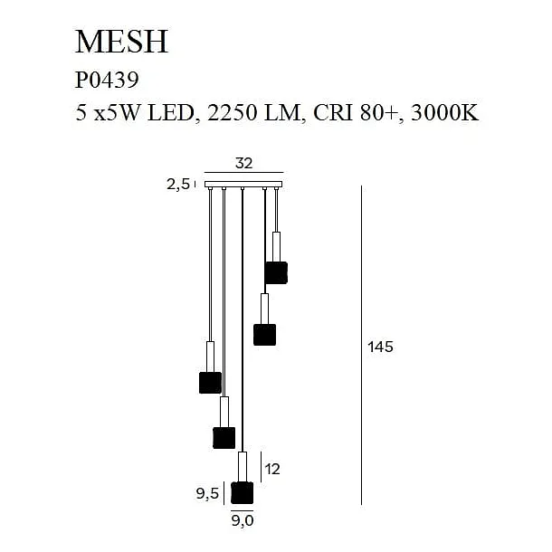 MAXLIGHT P0439 LAMPA WISZĄCA MESH V