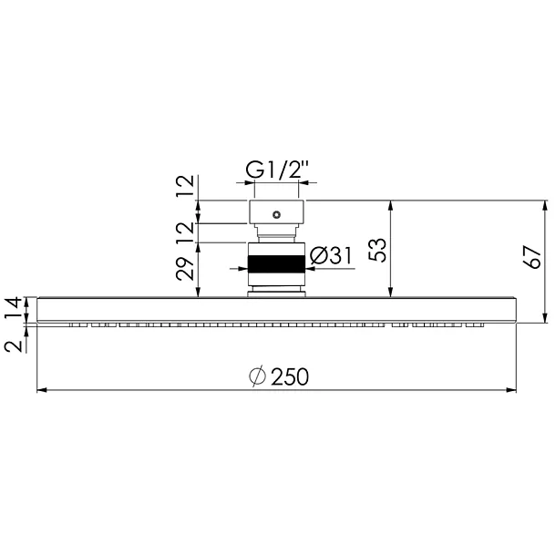 Steinberg 100 deszczownica 25cm czarny mat 1001686S