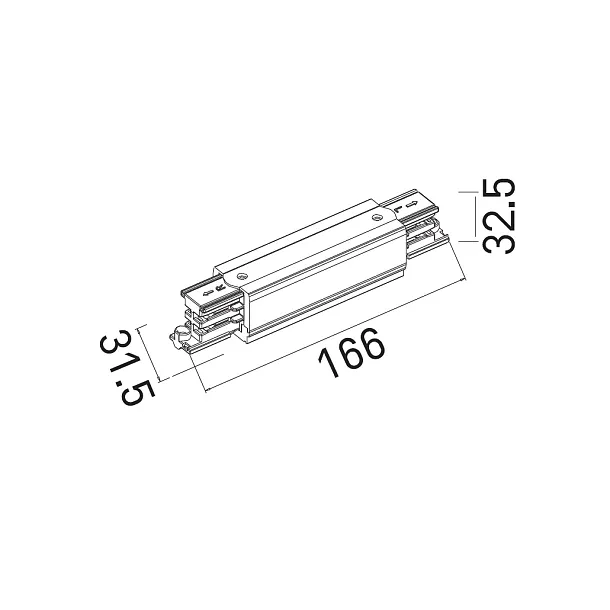 MAXLIGHT MHT1-IL-WH TRACK ŁĄCZNIK PROSTY ZASILAJĄCY BIAŁY