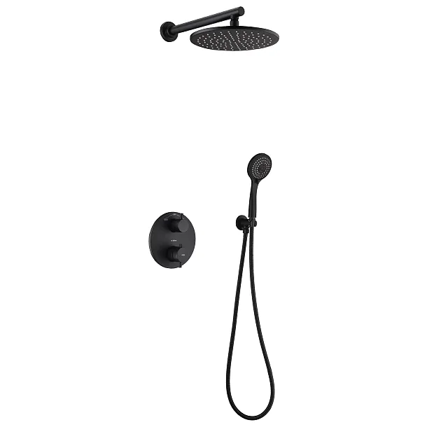Mobi Liva Black Termostatyczny Zestaw Prysznicowy Podtynkowy Czarny 10020202701BL