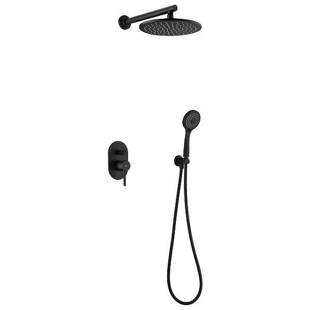 Mobi Liva Black Podtynkowy Zestaw Natryskowy z Słuchawką i Deszczownicą Black Edition 10020200949BL