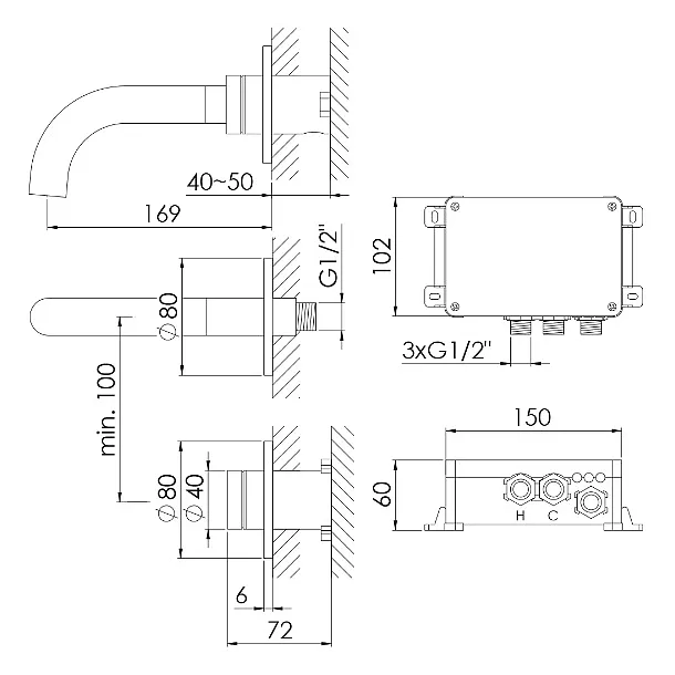 Steinberg 390 bateria umywalkowa elektroniczna podtynkowa czarna 3901810S