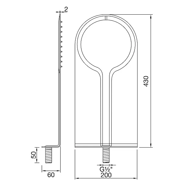 Steinberg 390 deszczownica ścienna 20x43cm stal szlachetna polerowana 3901625