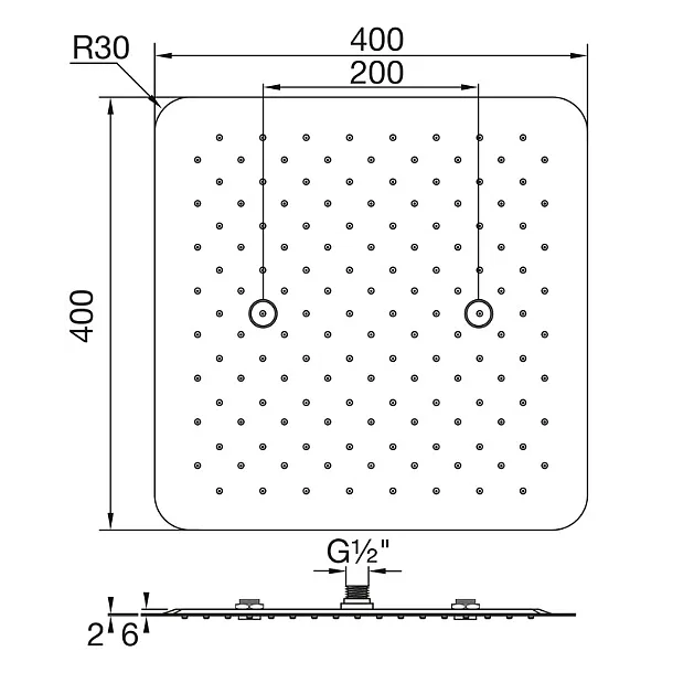 Steinberg 390 deszczownica sufitowa kwadratowa 40x40cm stal szlachetna polerowana 3904402