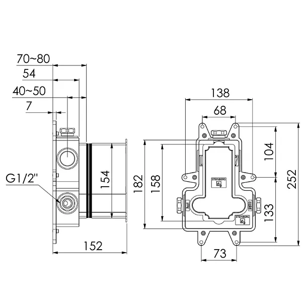 Steinberg element podtynkowy do baterii prysznicowej termostatycznej 0104110