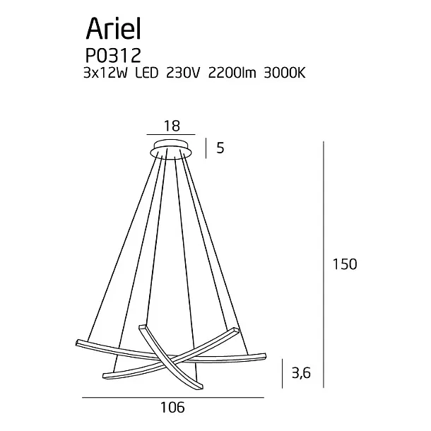 MAXLIGHT P0312D LAMPA WISZĄCA ARIEL ŚCIEMNIALNA