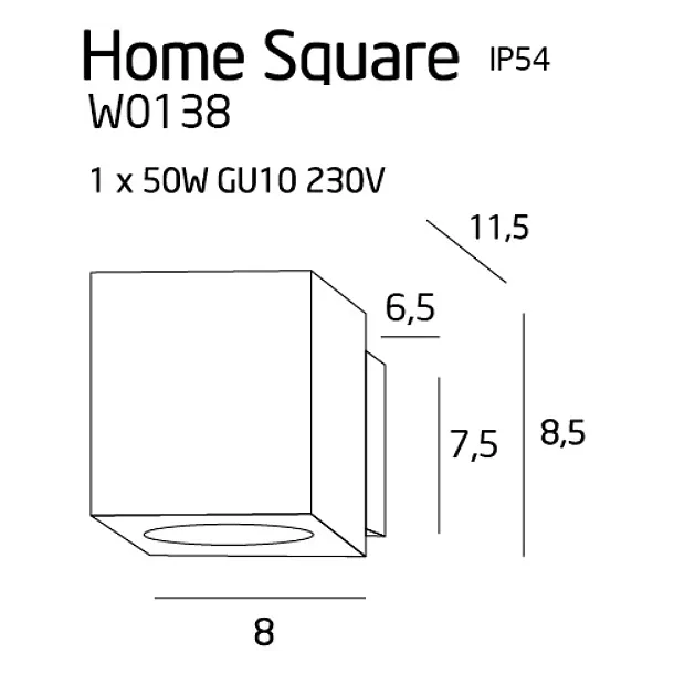 MAXLIGHT W0138 HOME SQUARE NEW BIAŁA IP54