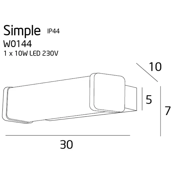 MAXLIGHT W0144 KINKIET SIMPLE IP44