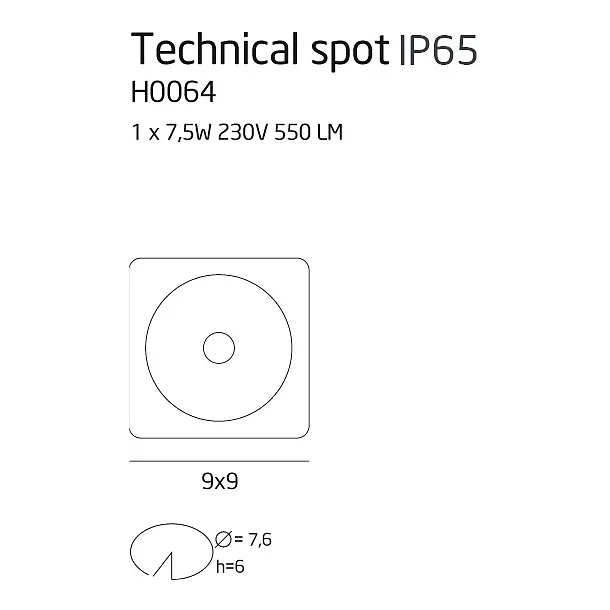 MAXLIGHT H0064 OPRAWA WPUSTOWA TECHNICAL SPOT