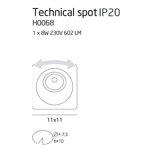 MAXLIGHT H0068 OPRAWA TECHNICAL SPOT