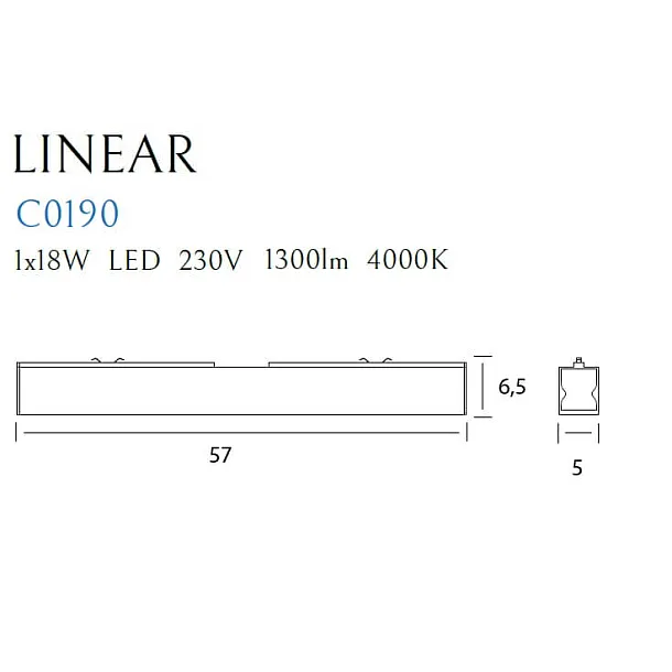 MAXLIGHT Linear czarna lampa sufitowa C0190