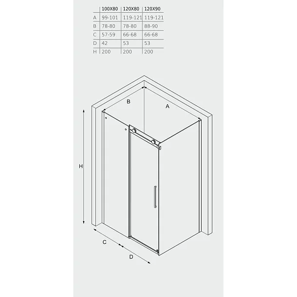 Mobi My Space kabina prysznicowa 120x80x200cm MF-MYSPC120