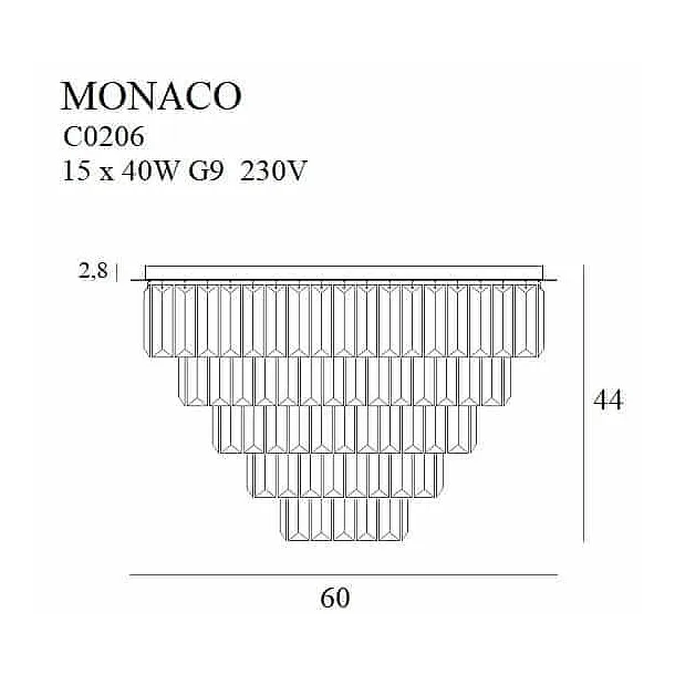 Plafon Monaco Złoty Ø60cm od Maxlight