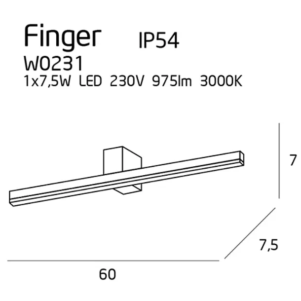 MAXLIGHT FINGER M KINKIET IP54 W0231