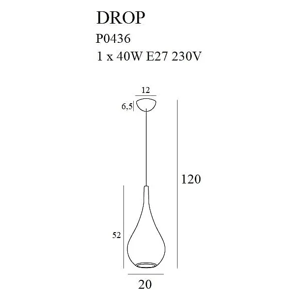 MAXLIGHT P0436 LAMPA WISZĄCA DROP ZŁOTY MATOWY