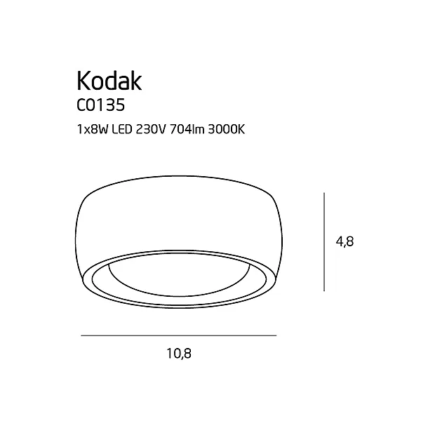 Plafon Kodak II Biały IP44 od Maxlight