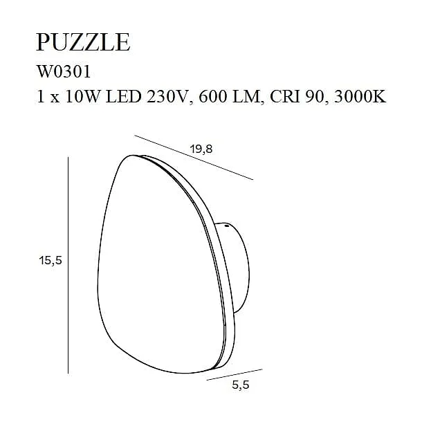 Kinkiet Puzzle M Biały od Maxlight