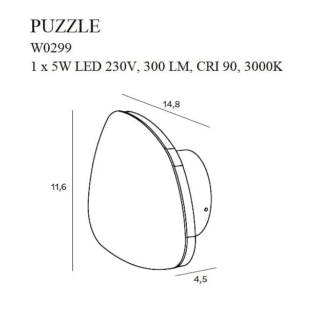 Kinkiet Puzzle S Biały od Maxlight