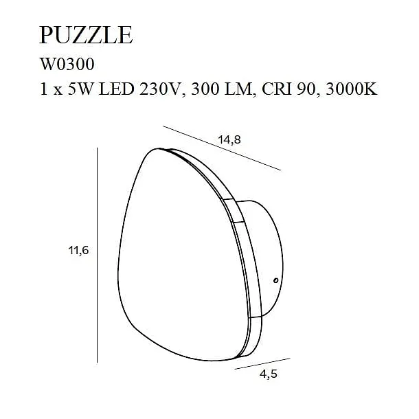 Kinkiet Puzzle S Czarny od Maxlight