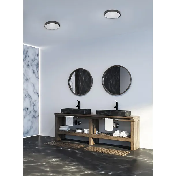 Plafon Roundy Czarny IP54 od Maxlight
