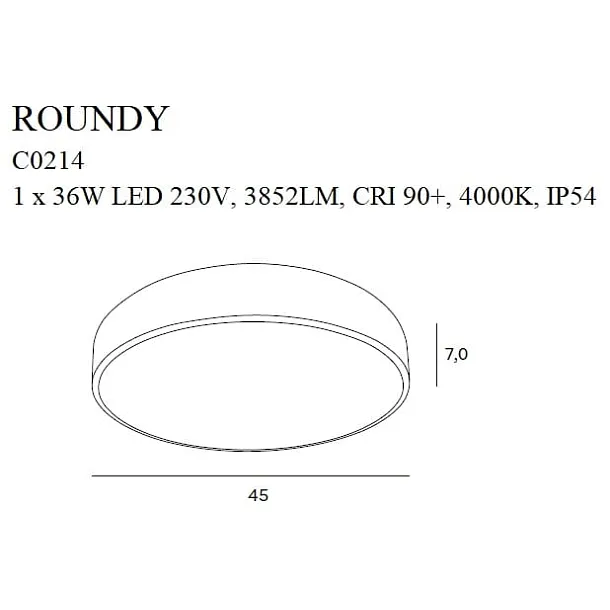 Plafon Roundy Czarny IP54 od Maxlight