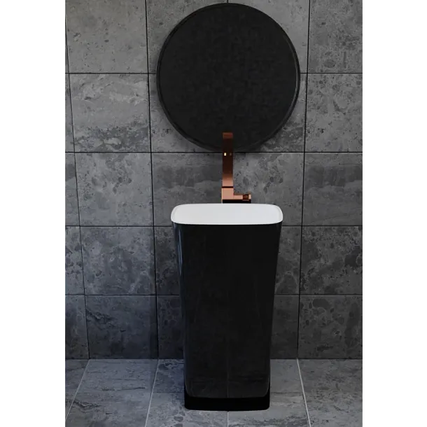 Vayer Volans umywalka wolnostojąca 45x33x85cm czarno-biała 045.033.085.3-4.0.3.0.0