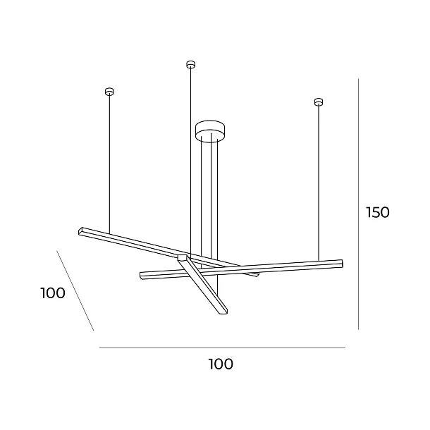 Lampa Wisząca Trio 3  Ściemnialna Złoto Szczotkowane od Maxlight