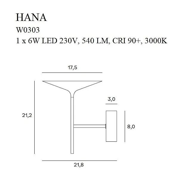 Kinkiet Hana Czarny od Maxlight