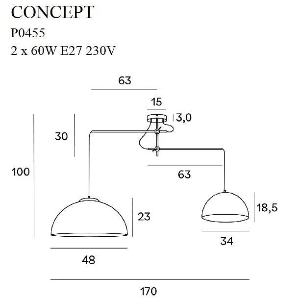 MAXLIGHT P0455 LAMPA WISZĄCA CONCEPT CZARNA