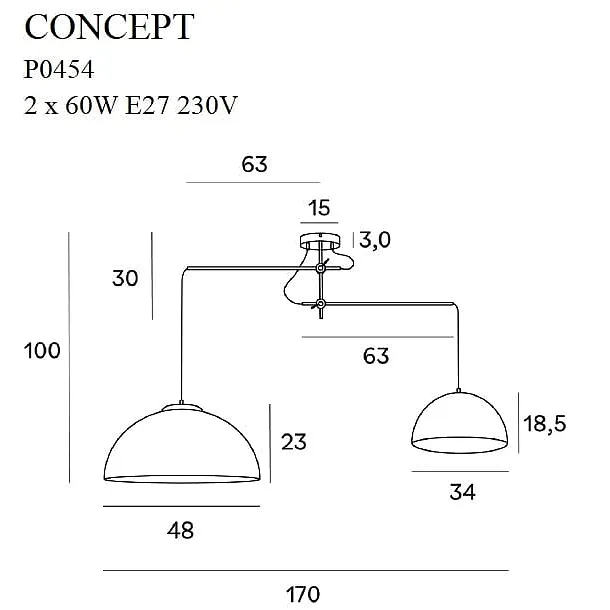 MAXLIGHT P0454 LAMPA WISZĄCA CONCEPT ZŁOTA