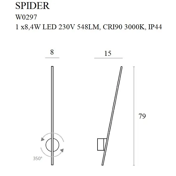 Kinkiet Spider Złoty IP44 od Maxlight