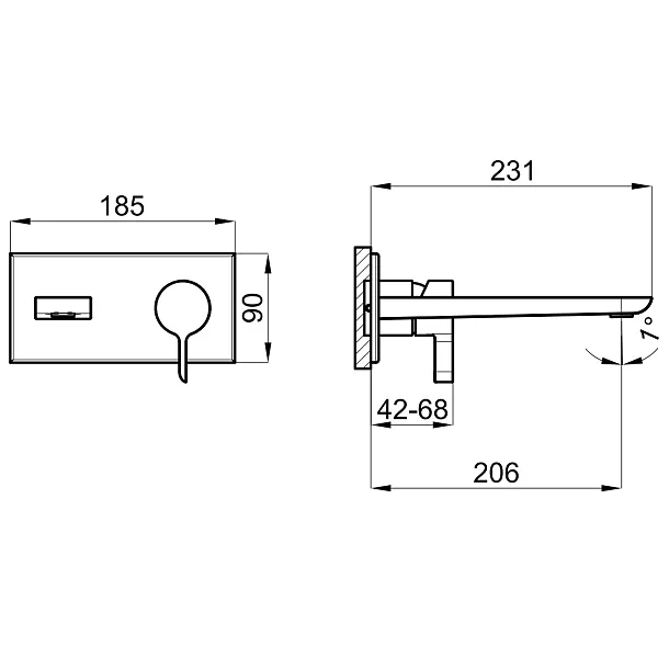 Noken Oxo Bateria Umywalkowa Podtynkowa Szczotkowany Tytan 100283351