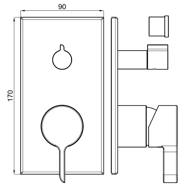 Noken Oxo Bateria Wannowo-Prysznicowwa Podtynkowa Szczotkowany Tytan 100283318