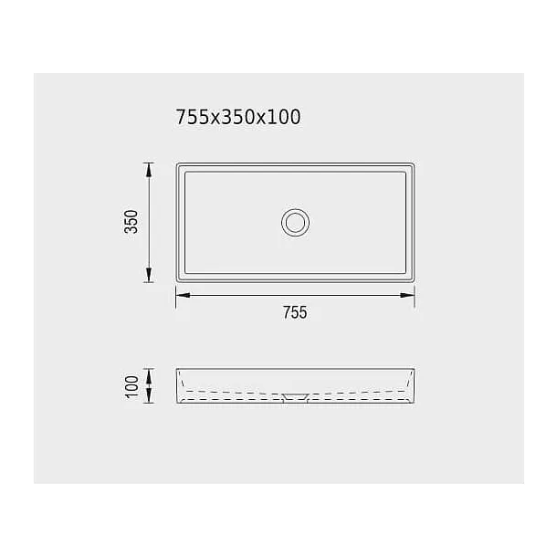 MONZA ANTRACYT 75,5X35 UMYWALKA CERAMICZNA MOM3075ANT  MOBI