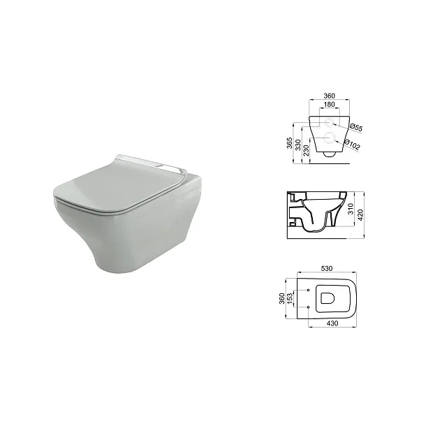 Noken Forma Miska WC Podwieszana Rimless 53x36cm 100190285