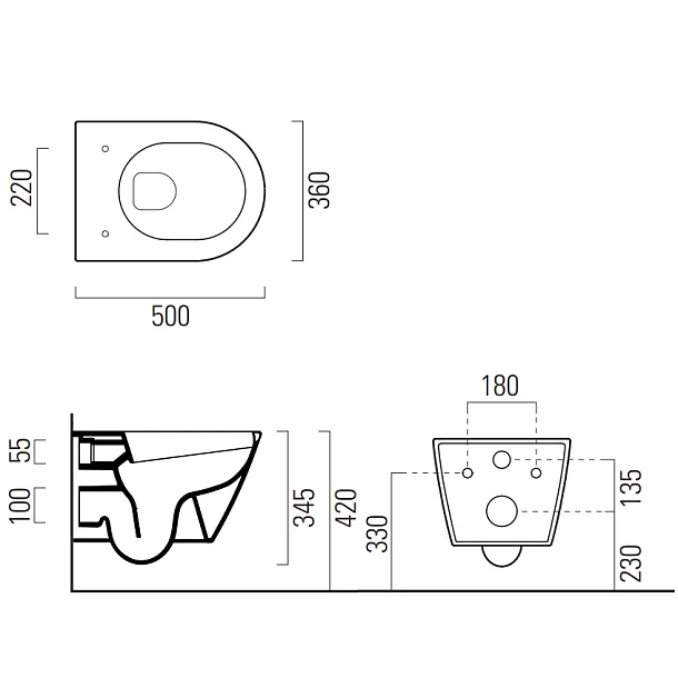 GSI Kube X 50x36cm Miska WC Podwieszana Swirlflush 941611