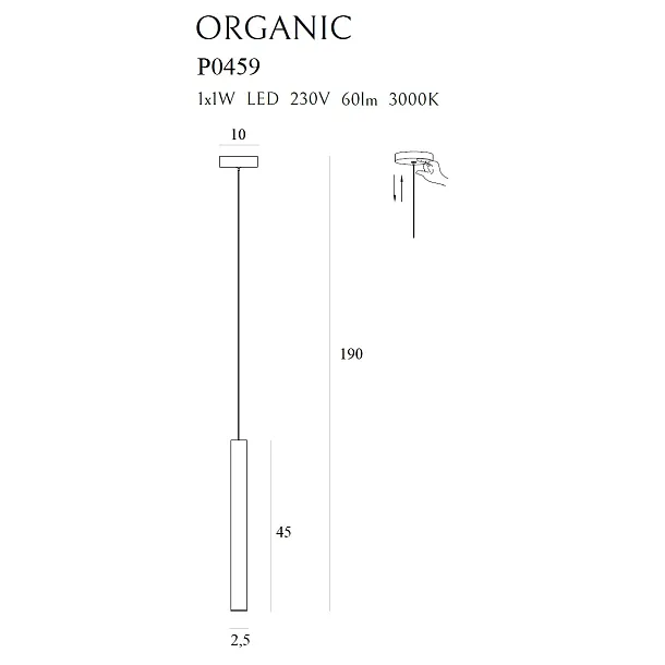 Lampa Wisząca Organic Złoto Szczotkowane od Maxlight
