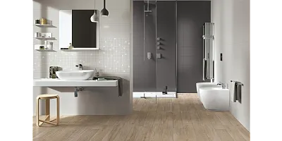 Łazienka szaro drewniana - 7 pomysłów na aranżację łazienki