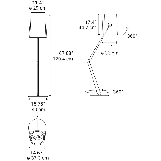 Diesel Living with Lodes Fork Lampa Podłogowa Antracyt/Szary 50570 2500