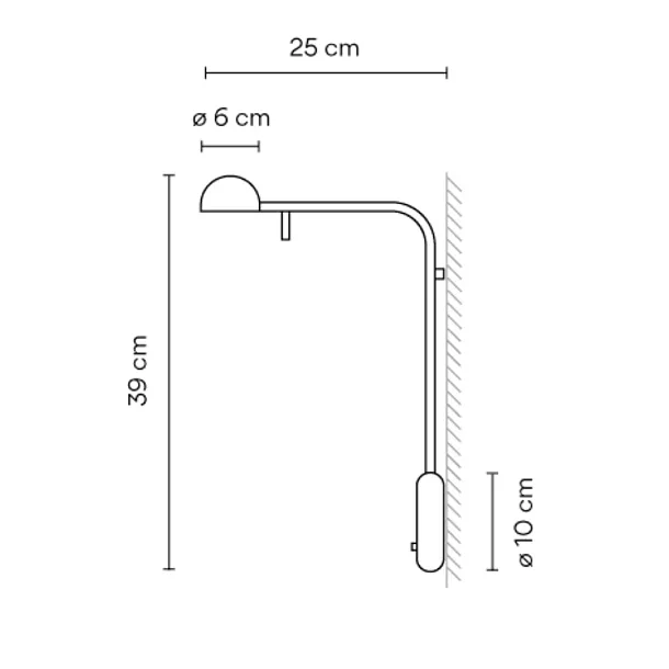 Vibia Pin Kinkiet Czarny 1680 04/10