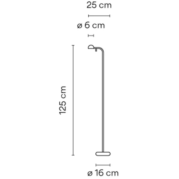 Vibia Pin Lampa Podłogowa Czarna 1660 04 /10